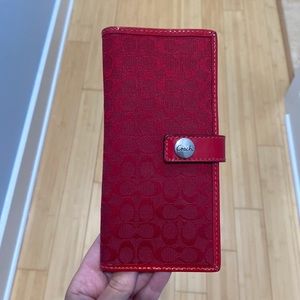 Red coach wallet. Never used.
